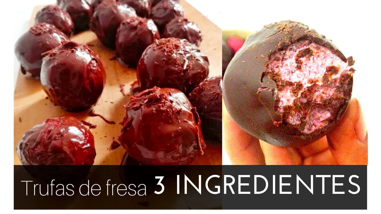 TRUFAS DE FRESAS CON TRES INGREDIENTES | CON MENOS DE 2 $| RICO, SALUDABLE, FÁCIL Y RÁPIDO | VEGANO