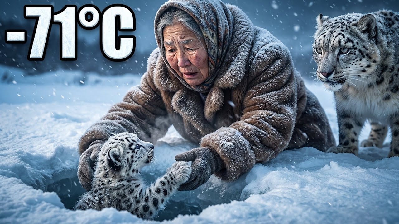 90-Year-Old Woman Rescues Snow Leopard Cub Trapped in a Frozen Pit | Yakutia Survival