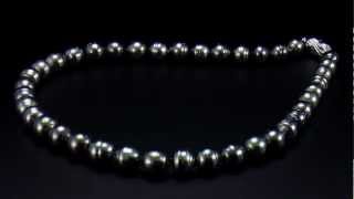 ジュエリー動画 タヒチ産8～10mm南洋黒真珠ネックレス
