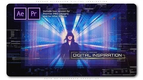 Premiere Pro Template: Techno Slideshow Digital Inspiration + Free Font