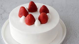 [SUB] 딸기 생크림 케이크 만들기 완벽한 케익 아이싱 하는법 Strawberry Cake How to icing perfect cake.