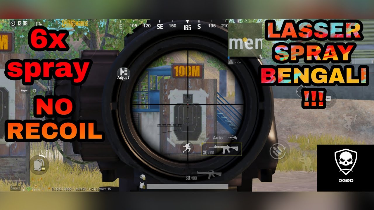 RECOIL CONTROL TUTORIALS M4 + 6X spray Bengali PUBG DGøD PUBG