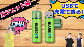 USBで充電できる電池！単３形USB充電式リチウムイオン電池　BLUEDOT : ガジェット編