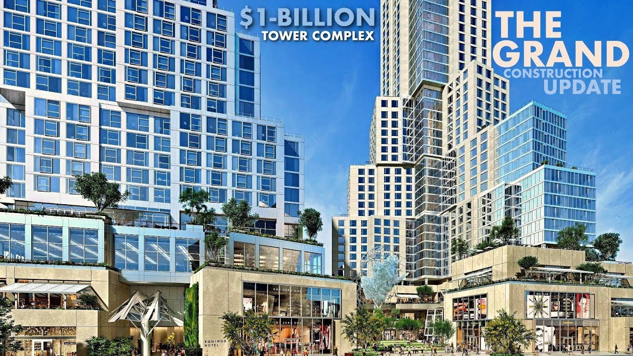 $1 Billion The Grand By Gehry Towers Downtown LA Construction Update