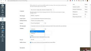 Canvas LMS Course Visibiliity Settings