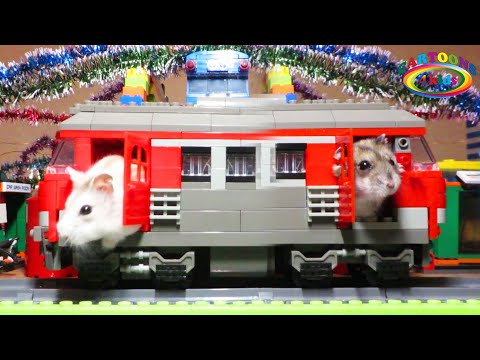 Видео: Train ride in my LEGO City with Hamsters