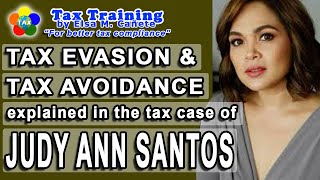 Tax Evasion and Tax Avoidance Explained in the Tax Case of Judy Ann Santos