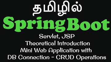 Springboot in Tamil -4 Servlet, JSP - Theoretical Introduction in Tamil from Basics -Muthuramalingam