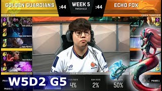 Golden Guardians vs Echo Fox | Week 5 Day 2 S8 NA LCS Summer 2018 | GGS vs FOX W5D2