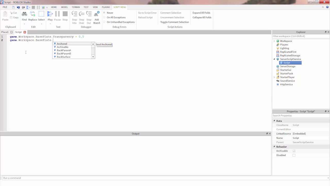 Adding A Script Youtube - how to pen the object bar in roblox