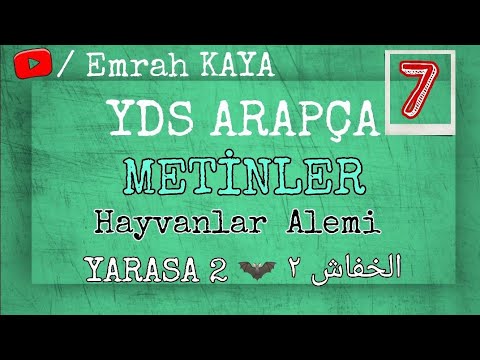 YDS ARAPÇA-METİNLER/HAYVANLAR ALEMİ-7  /الخفاش ٢