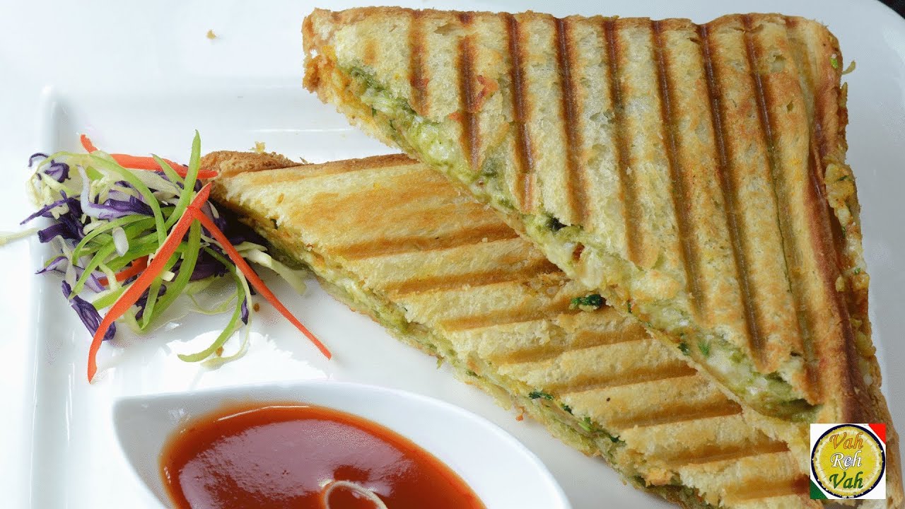 Masala Grilled Sandwich - Potato Masala  - By Vahchef @ vahrehvah.com | Vahchef - VahRehVah