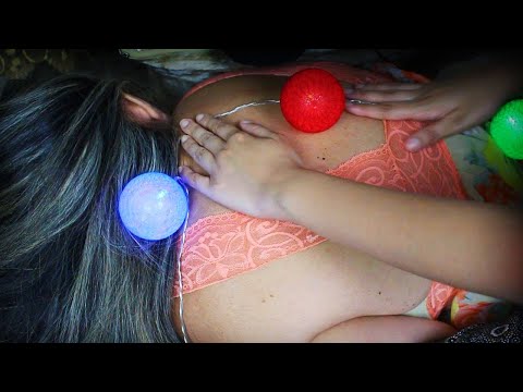 ASMR PASSANDO PINCEL E OBJETOS NO CORPO ATÉ DORMIR |  Massage Triggers & Hair Brushing