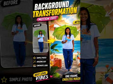 Cinematic Background Transformation 🌴✨ | Motion Graphics Edit #Shorts