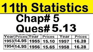 1st year statistics chapter 5 index numbers exercise 5 question 5.13 in urdu hindi | Welcome Academy