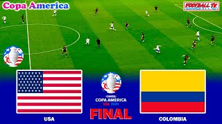 USA vs COLOMBIA - Final | Copa America 2024 | Full Match All Goals | eFootball PES Gameplay