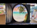 How To Paint A Tropical Oasis Through A Hobbit Door | step by step painting tutorial in Acrylic