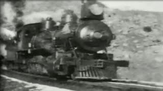 Two 4 8 0 Steam Engines Pull a Freight Train 1898 Old Railroad Video Footage