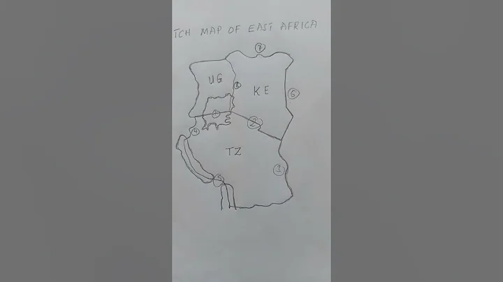 How to draw a map of East Africa. Map of Uganda, Tanzania, Kenya. How to sketch east African map. 