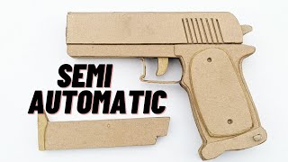 Semi Automatic Mechanism Pistol That Shoots How To Cardboard Gun