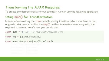 How to Convert AJAX Response with jQuery for Dynamic Event Creation