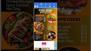 Modern Food Menu Design: Create Stunning Restaurant Menus in 40 Seconds! #shorts #short #edit #photo