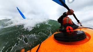 Sea Kayak Surfing with Vance. @GoneKayaking Delphin & Romany in Surf