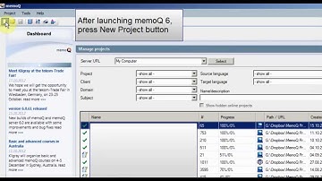 How to create a project in memoQ 6