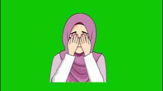 green screen animasi menangis 😭 #greenscreen #muslimah #kartunmuslimah #gift #greenscreenanimation