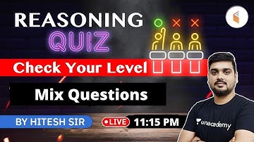 Reasoning Live Quiz on Unacademy by Hitesh Mishra | Check Your Level