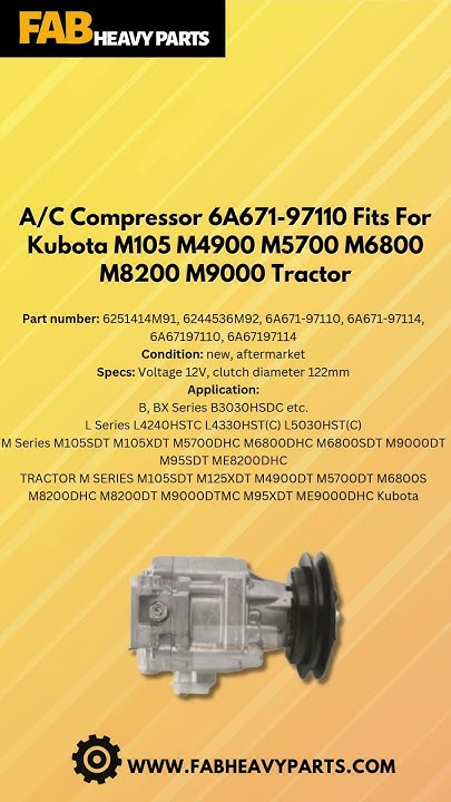 Front Side A/C Evaporator Core For Kubota M105 M108 M4900 M5700 M680