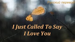 Stevie Wonder - I Just Called To Say I Love You/\