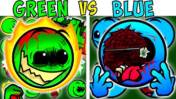 ALL GREEN VS BLUE GEOMETRY DASH | FNF Character Test | Gameplay VS Playground