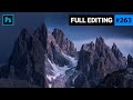 BLUE HOUR Mountain Landscape Editing with Adobe Photoshop CC | QE #263