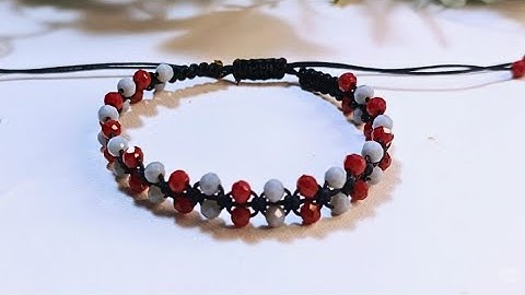 How to Make Macrame Bracelet Square Knot with Beads | Macrame Bracelet Tutorial Beginners