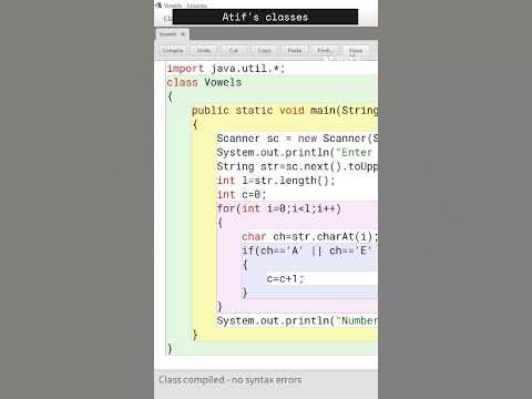 Vowels Count in a String Program #bluej #pattern #java #coding #code # ...