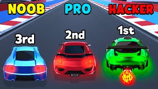 NOOB vs PRO vs HACKER - Race Master 3D screenshot 2