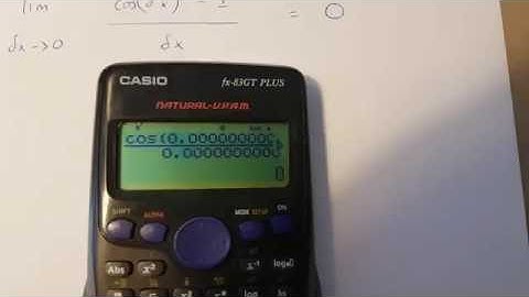 In the limit, as change in x approaches 0, (cos(𝛿x)-1)/𝛿x=0 (calculator proof)