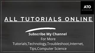 Welcome To My Channel ||All Tutorials Online||
