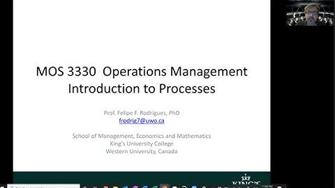 2- Introduction to Processes - MOS 3330 - Operations management - Unit 1 - Lesson 2A
