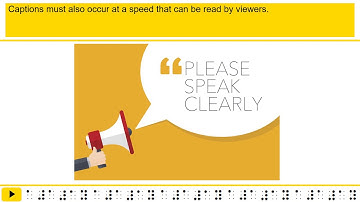 Accessible Multi-Media files: Chapter One: Rules for Captioning and Audio Descriptions