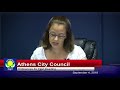 Athens City Council September 4, 2018