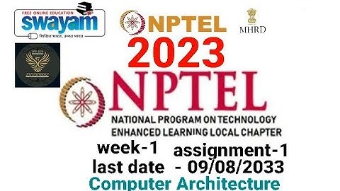 Computer Architecture Week Assignment 1 || NPTEL Assignment 1 Computer Architecture