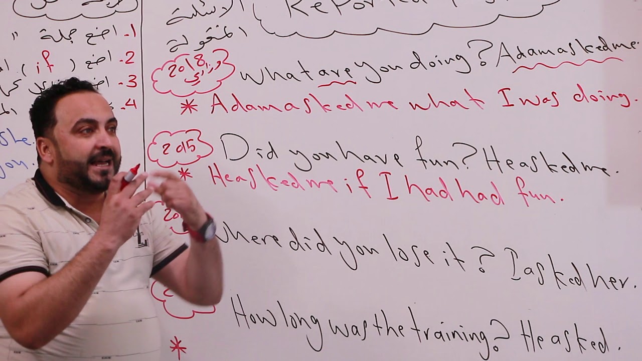 انكليزي السادس الاعدادي / الوحدة3 / المحاضره 3 Reported question  الاسئلة المنقولة