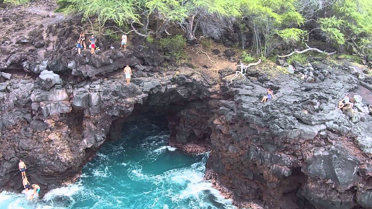 adventures of aladdin Cliff Jumper (Unedited - White Shorts) End of the World, Kona, Big Island, Hawaii - Drone Aerial