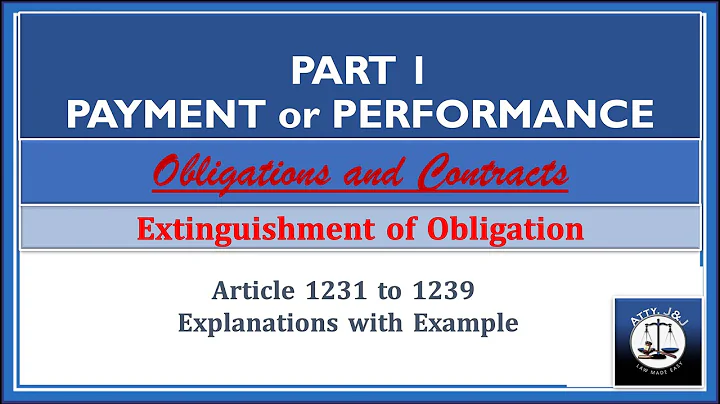 Payment & Performance- Part 1.Article 1231-1239 Extinguishment of Obligation Obligations & Contracts - DayDayNews