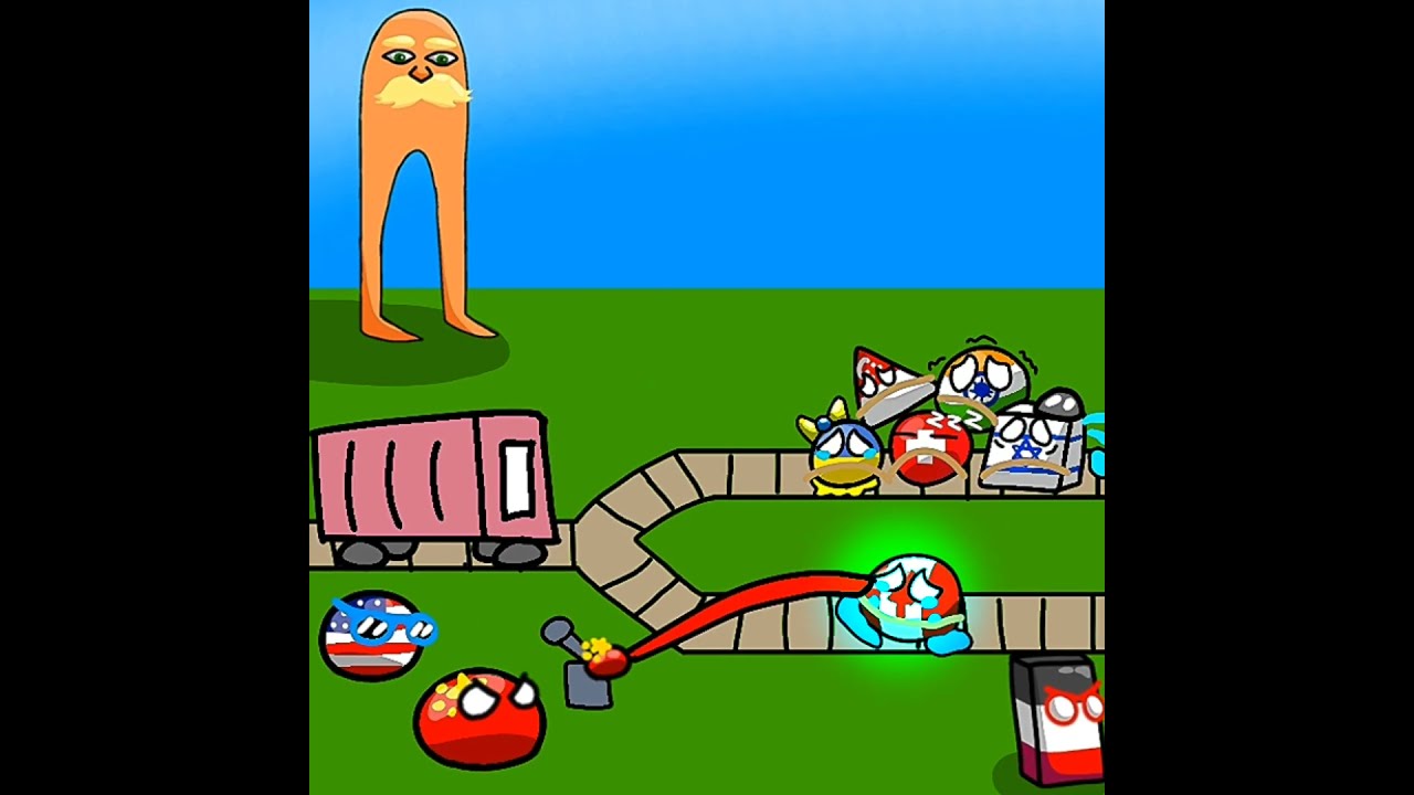 American Trolley Problem Credits Raxdflipnote Train CountryBalls US NATO Trolleyproblem