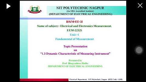 EEM -video 25 -unit 1-dynamic characteristics