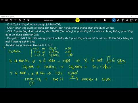 Video Các chất hữu cơ X, Y, Z, T đều có công thức dạng... - youtube