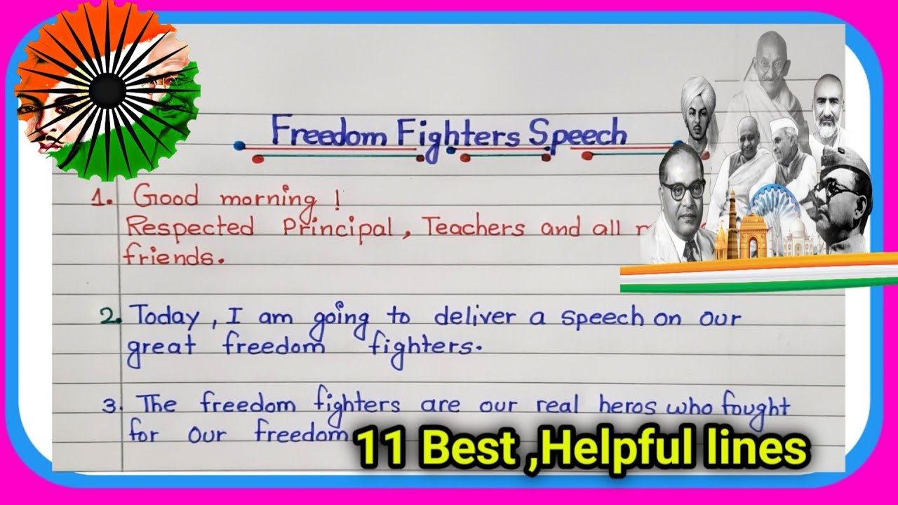 write a speech on freedom fighter